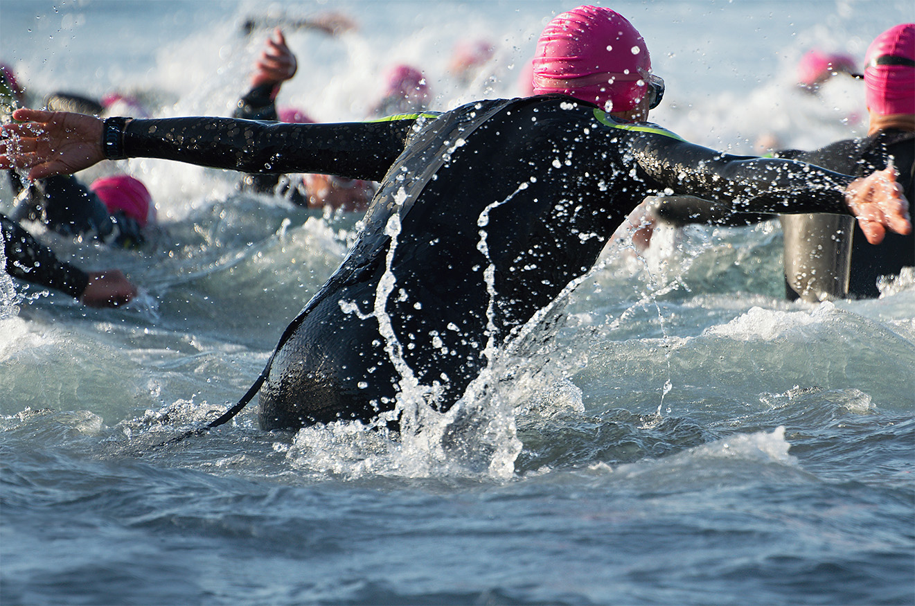 Triathlon training on the coast of Mallorca